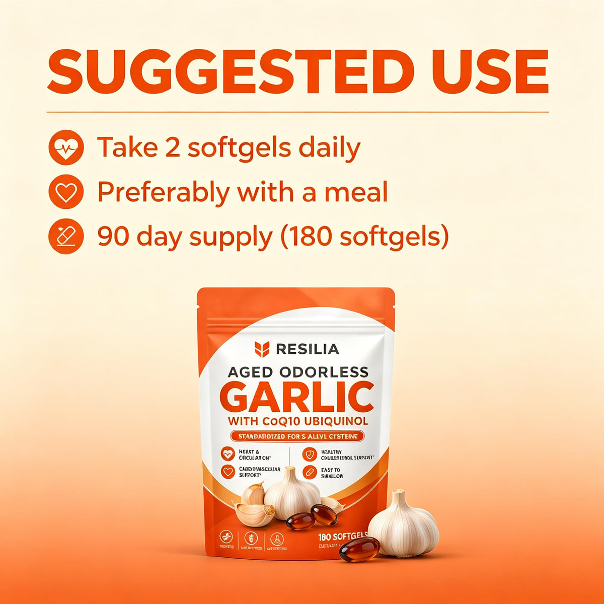 Aged Garlic Supplement 180 Softgels 1200mg A406006