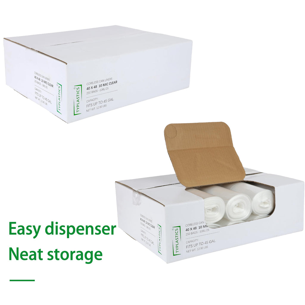 Clear 40-45 Gallon Trash Can Liners R41558