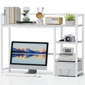 White Wood Desk Shelf with Drawer J351833