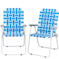 Set of 2 Blue Webbed Folding Patio Chair B7218