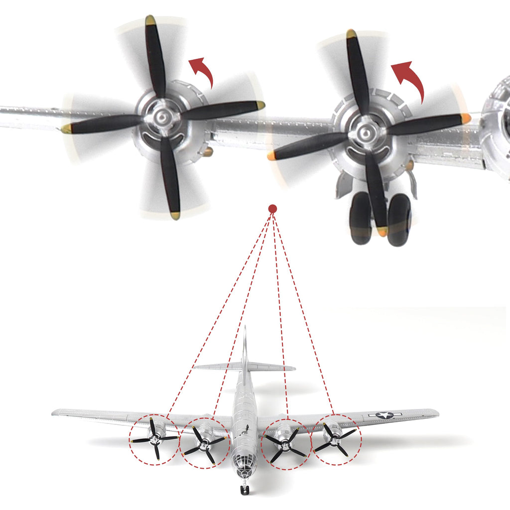 1/144 B-29 Bomber Metal Model Kit with Stand Diecast Airplane K7627