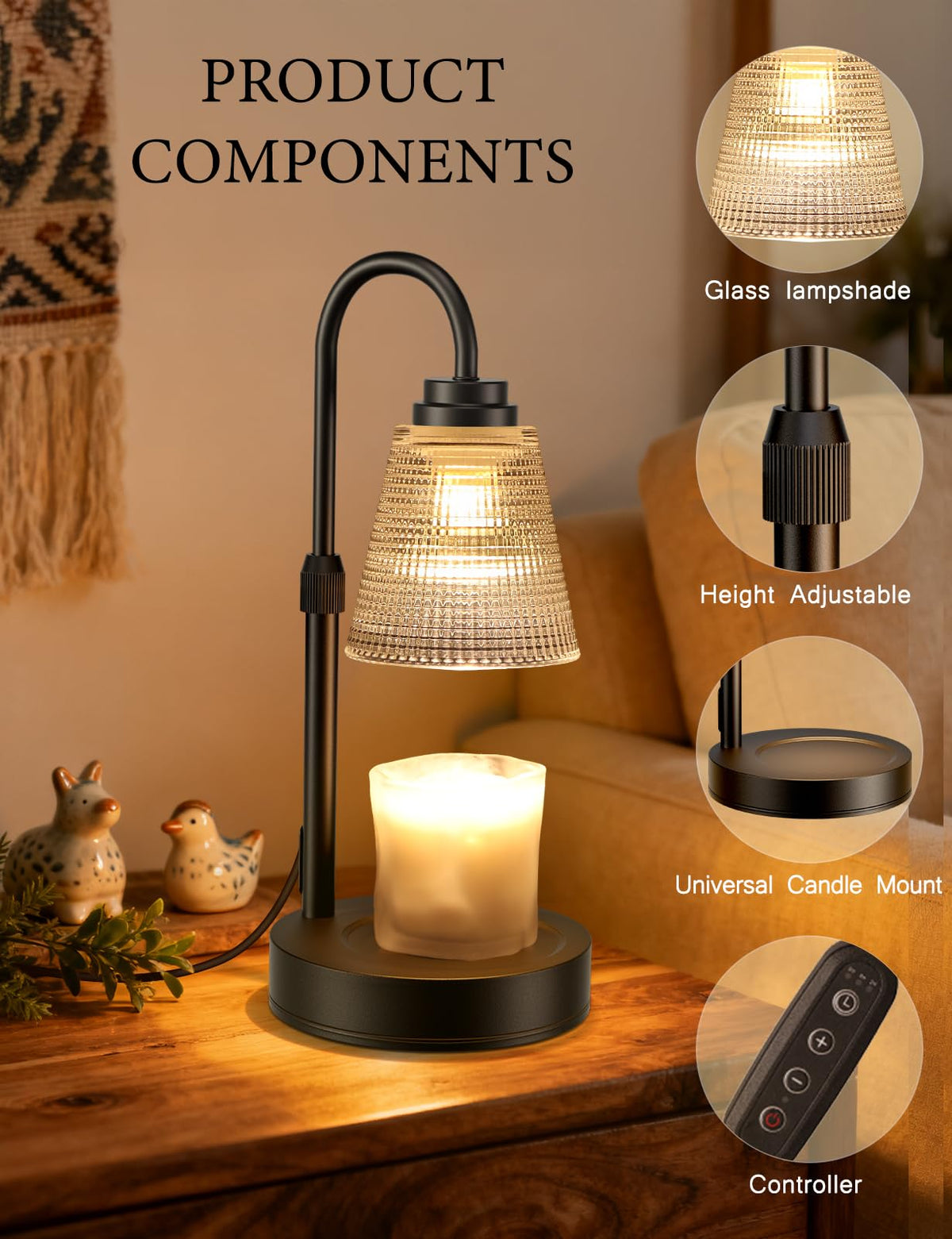 Dimmable Candle Warmer Lamp with Timer M718899