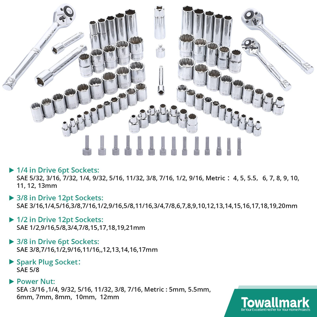 213 Piece SAE and Metric Mechanic Tool Set with Storage Case F698