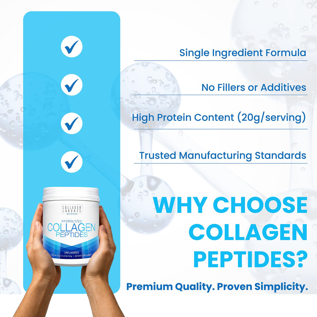 Hydrolyzed Collagen Peptides 20 oz Unflavored Powder T346