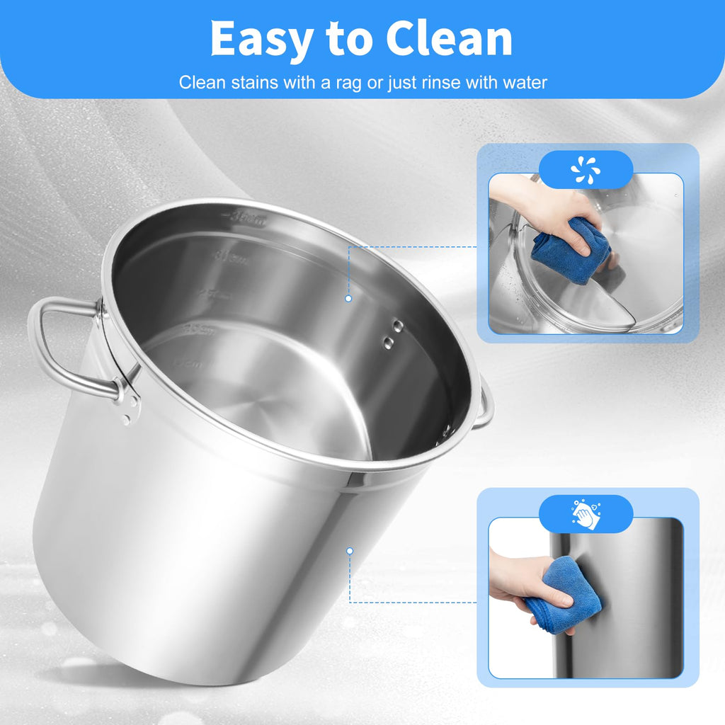 35L Stainless Steel Stockpot with Lid N627