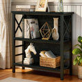 Black 3-Tier Metal Bookshelf O71105