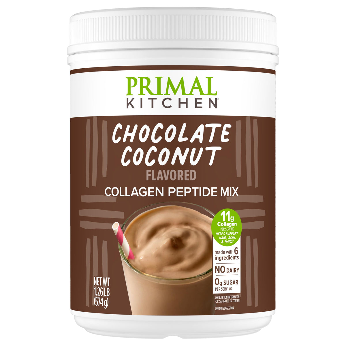 Chocolate Coconut Collagen Peptides Drink Mix 20 Ounces U503180