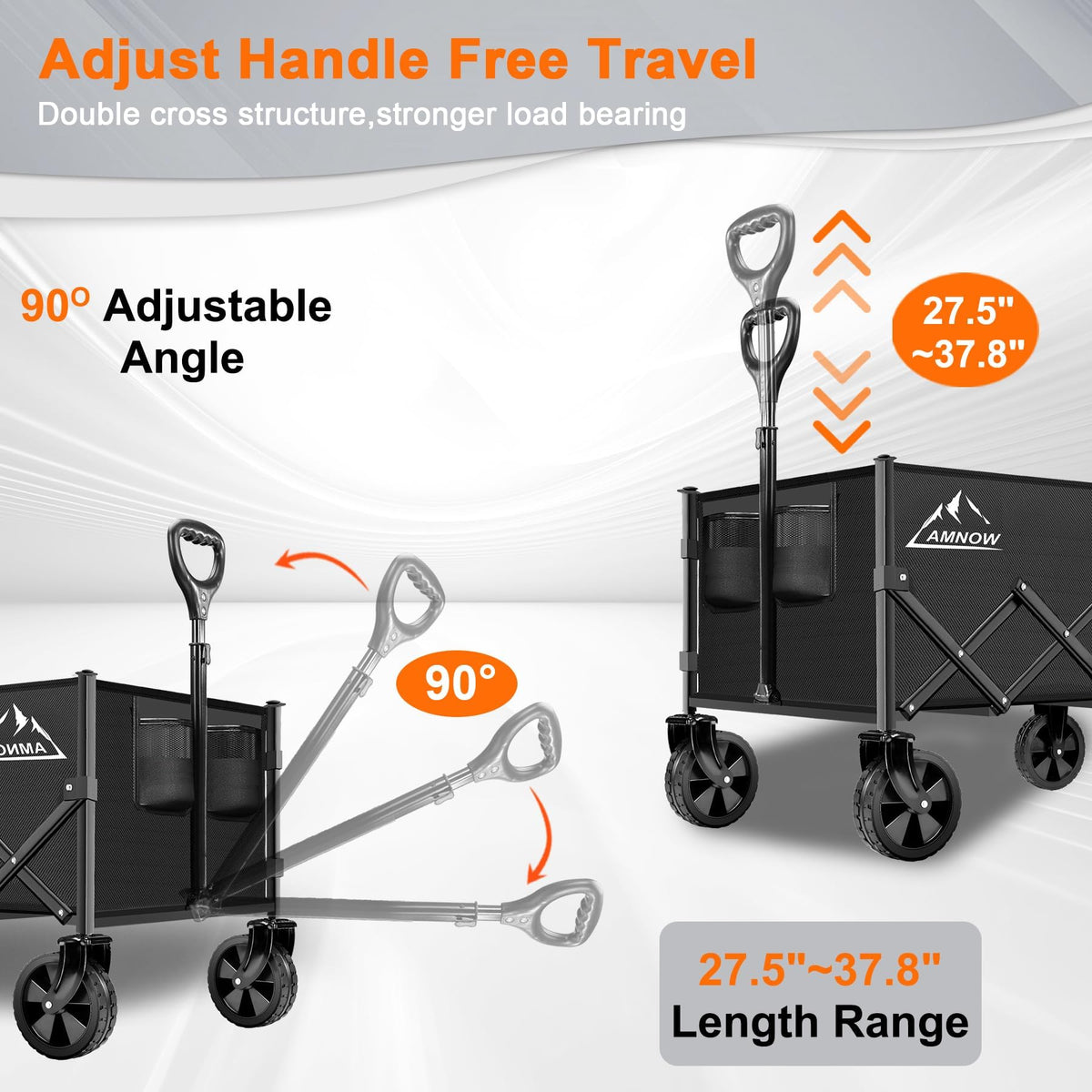 100L Collapsible Wagon Cart with All Terrain Wheels L3581
