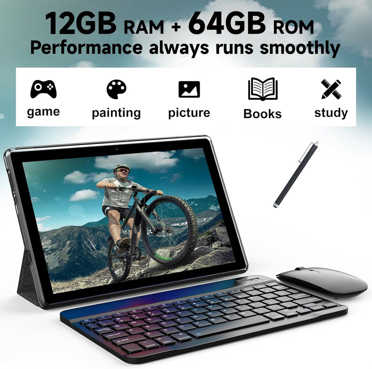 10 inch Tablet 12GB RAM 64GB ROM Black M6156