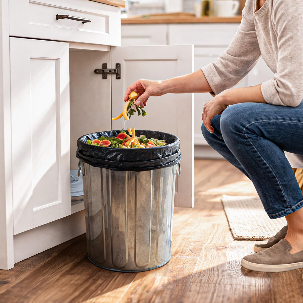 5 Gallon Metal Trash Can with Lid Y21283