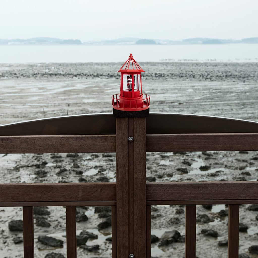 Solar Powered Lighthouse Iron Rotating Solar Light N1556