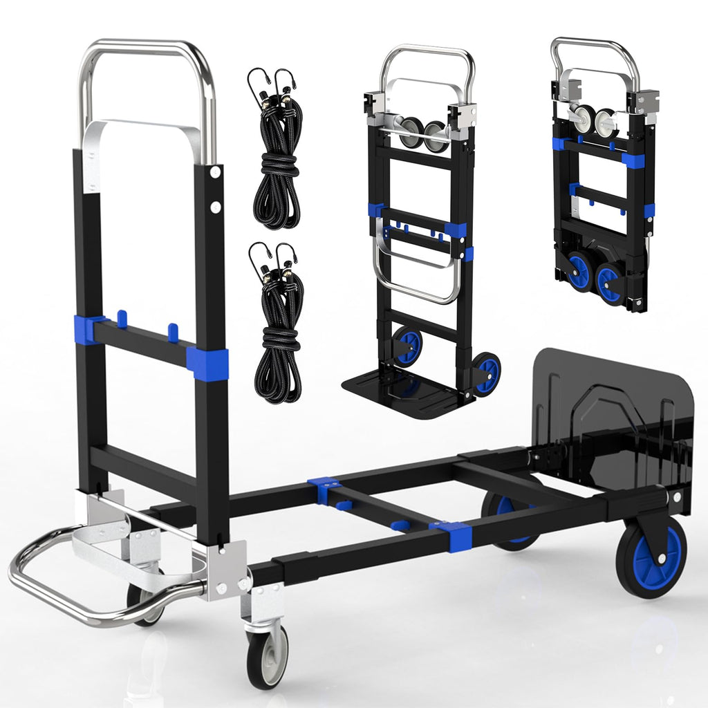 Heavy Duty 4 Wheels 500 Lbs Load Convertible Hand Truck Dolly Cart A204215