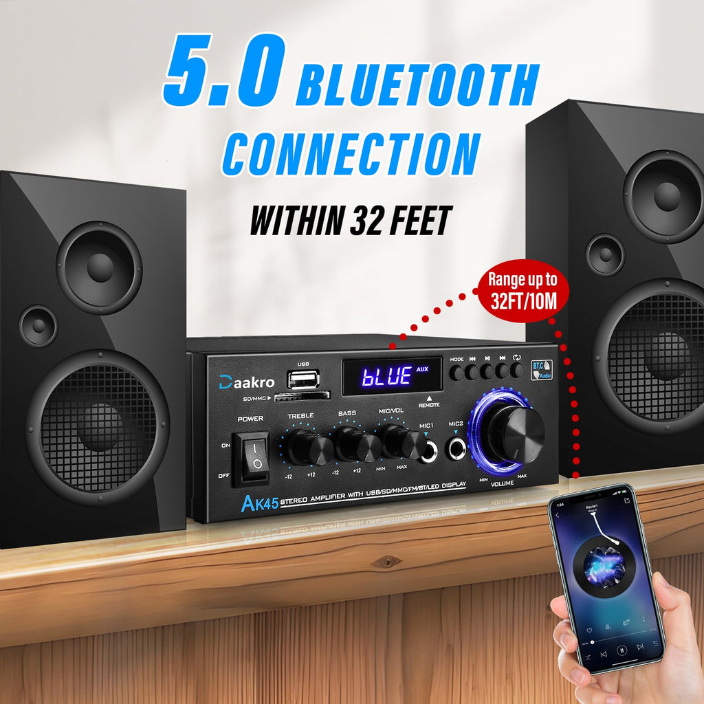 300W Bluetooth 5.1 Stereo Audio Amplifier B45611
