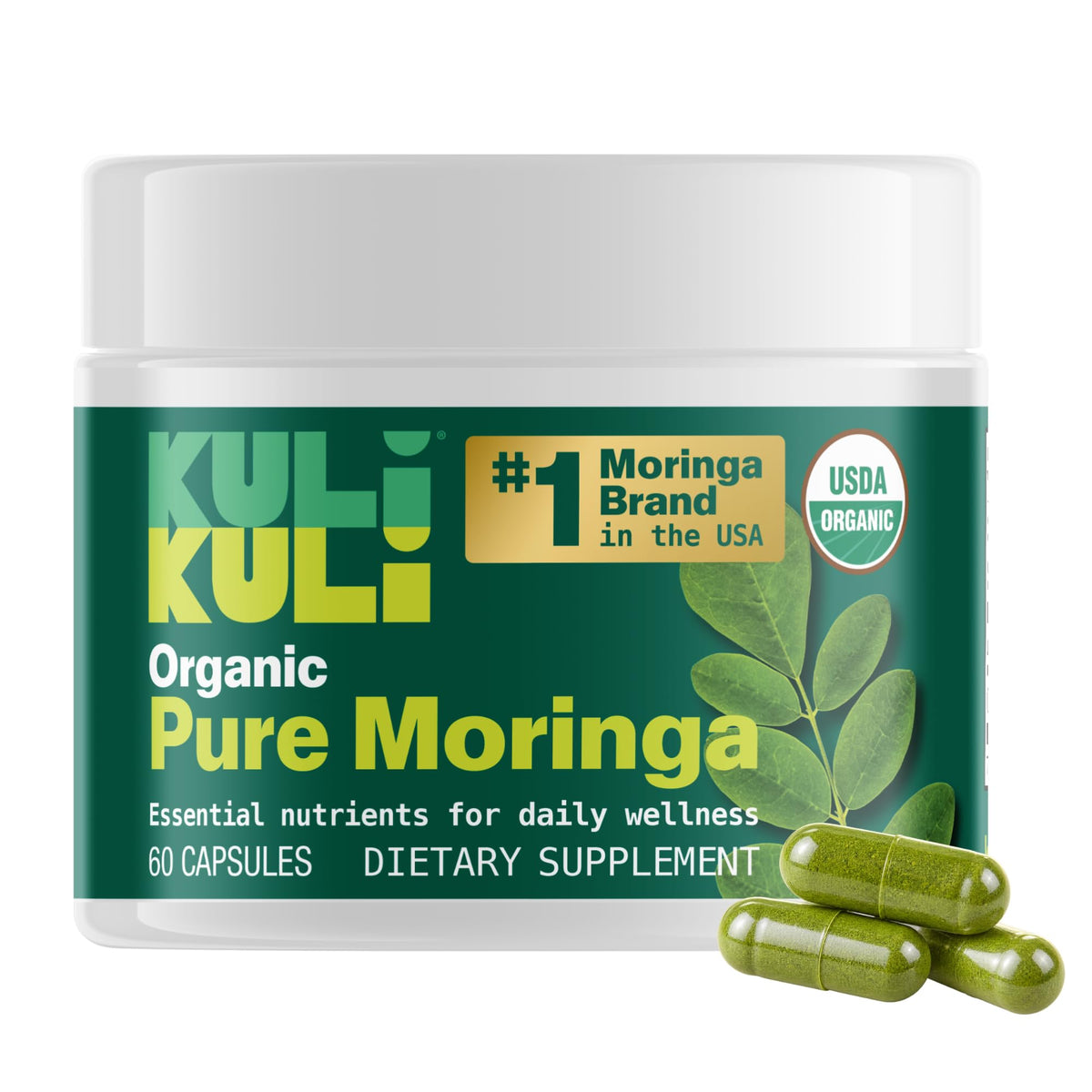 Pure Organic Moringa Leaf Capsules 60ct N577