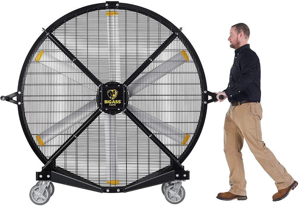 Black 6' Indoor/Outdoor Mobile Fan with Wheels Y90342