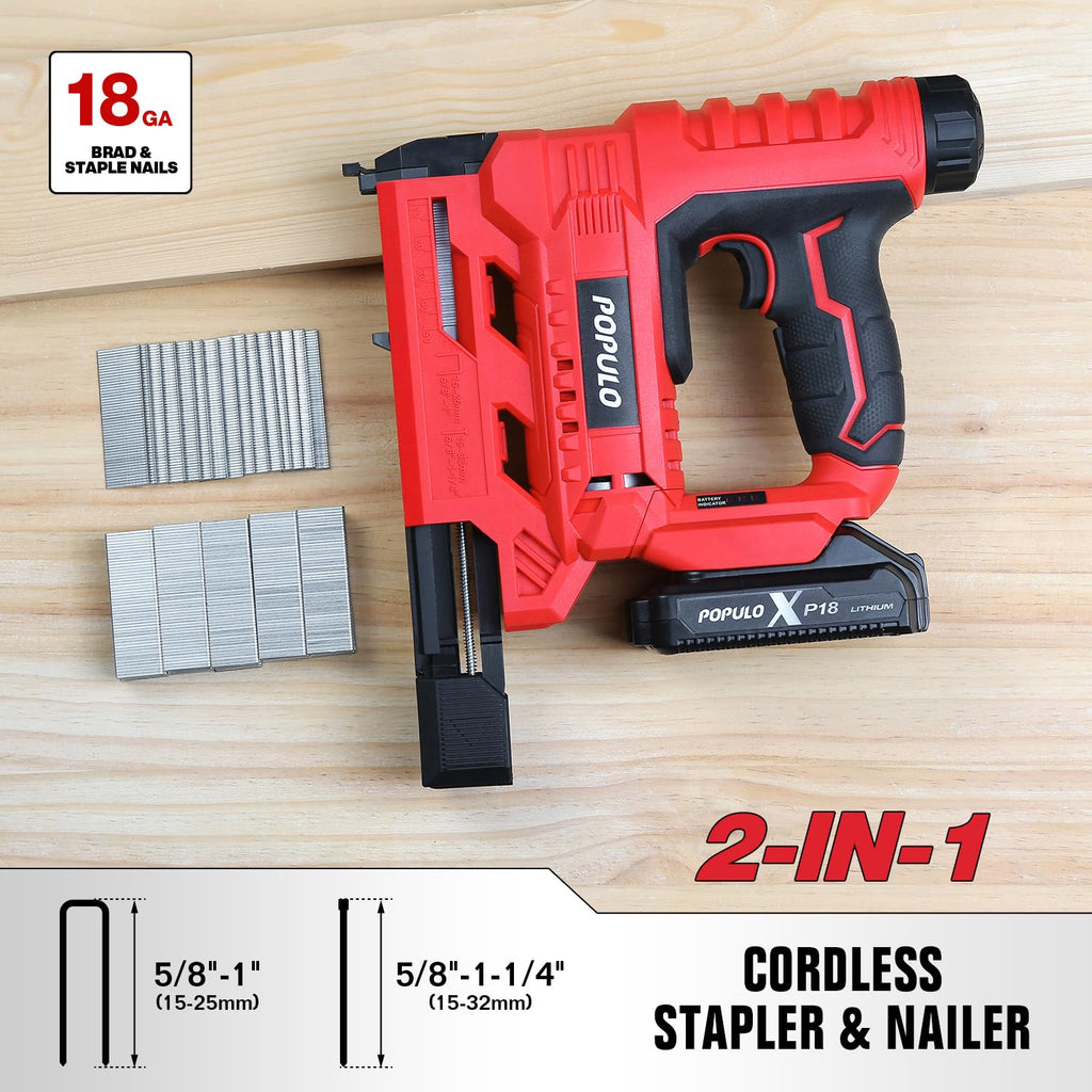 20V Cordless 18 Gauge 2 In 1 Brad Nailer Stapler I93343