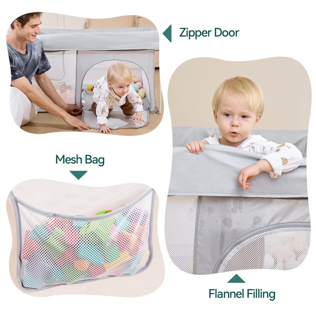 Foldable Baby Playpen with Mat U3951