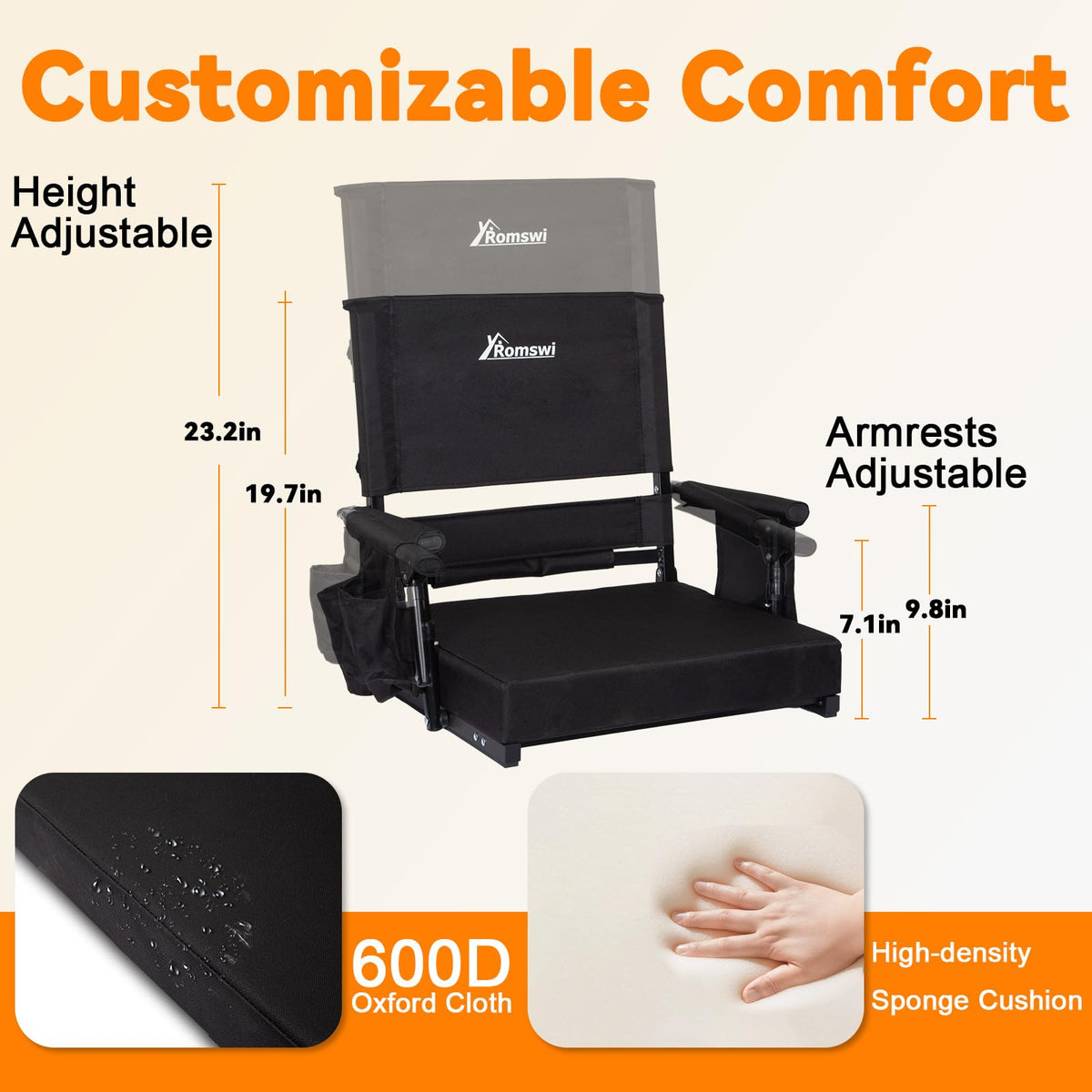 2-Pack Stadium Seats with Back Support and Armrests X30957