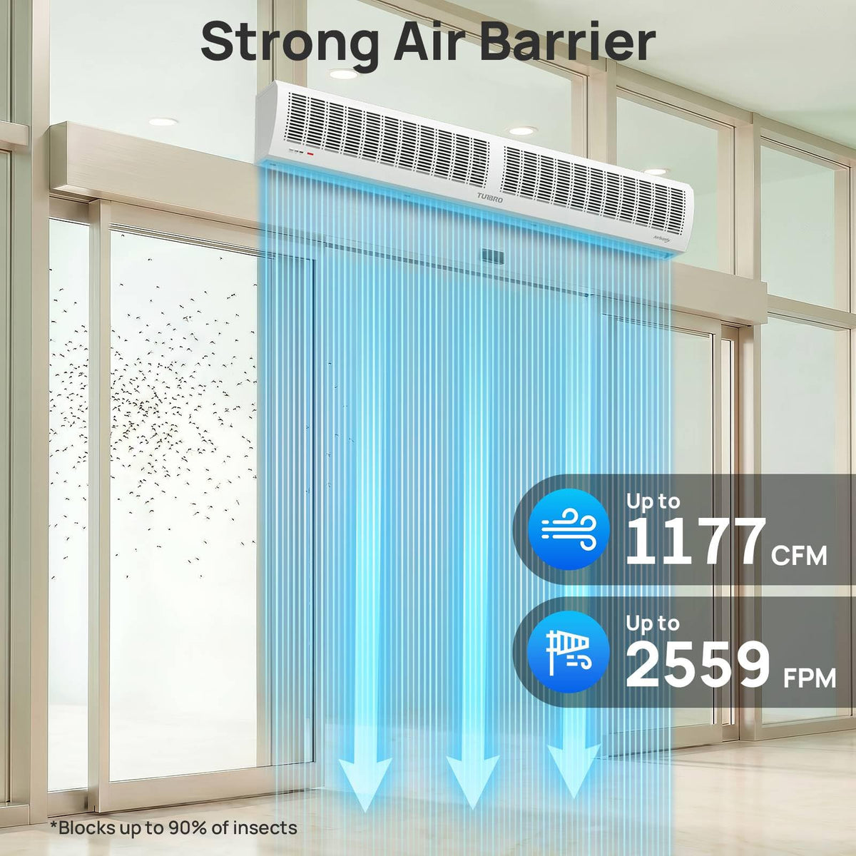 36-Inch Wall-Mounted Air Curtain Fan with Magnetic Switch K92687