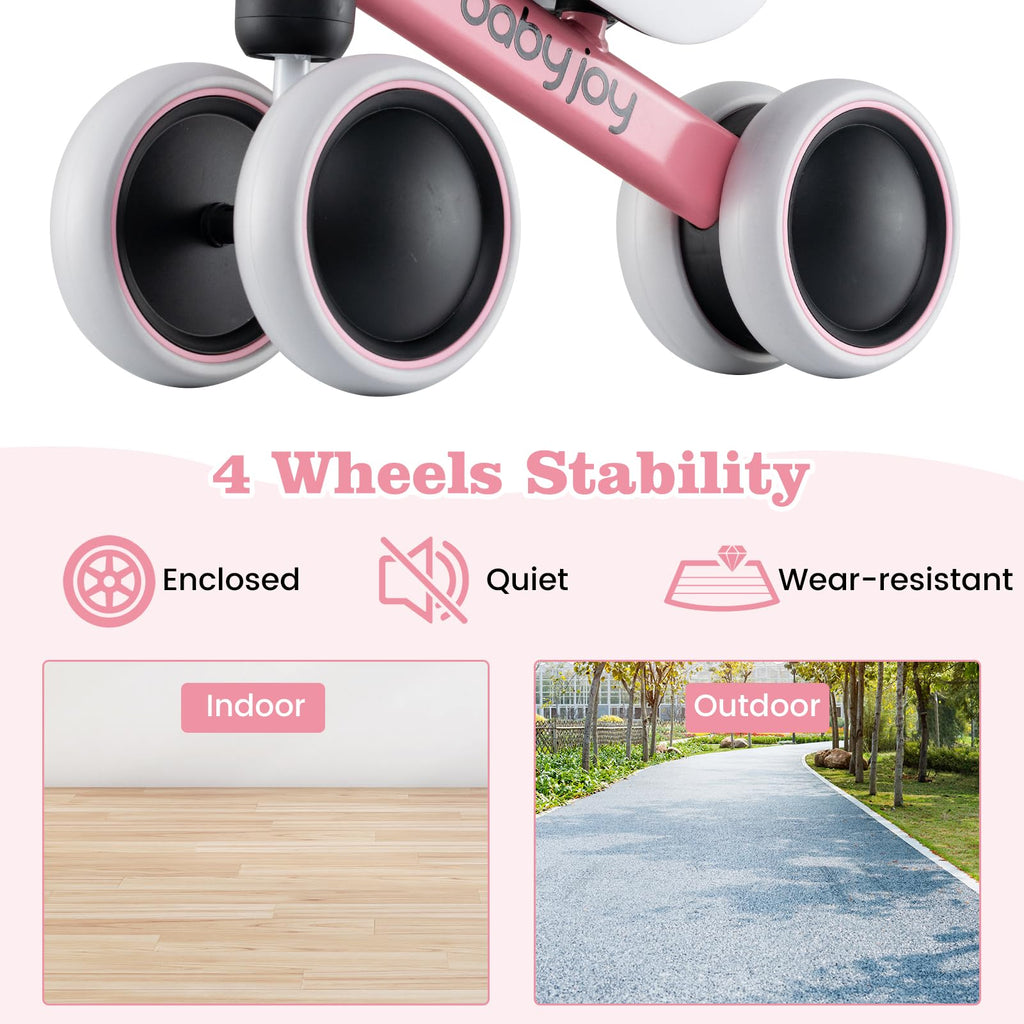 No Pedal 4 Wheels Toddler Balance Bike with Soft Seat C94595