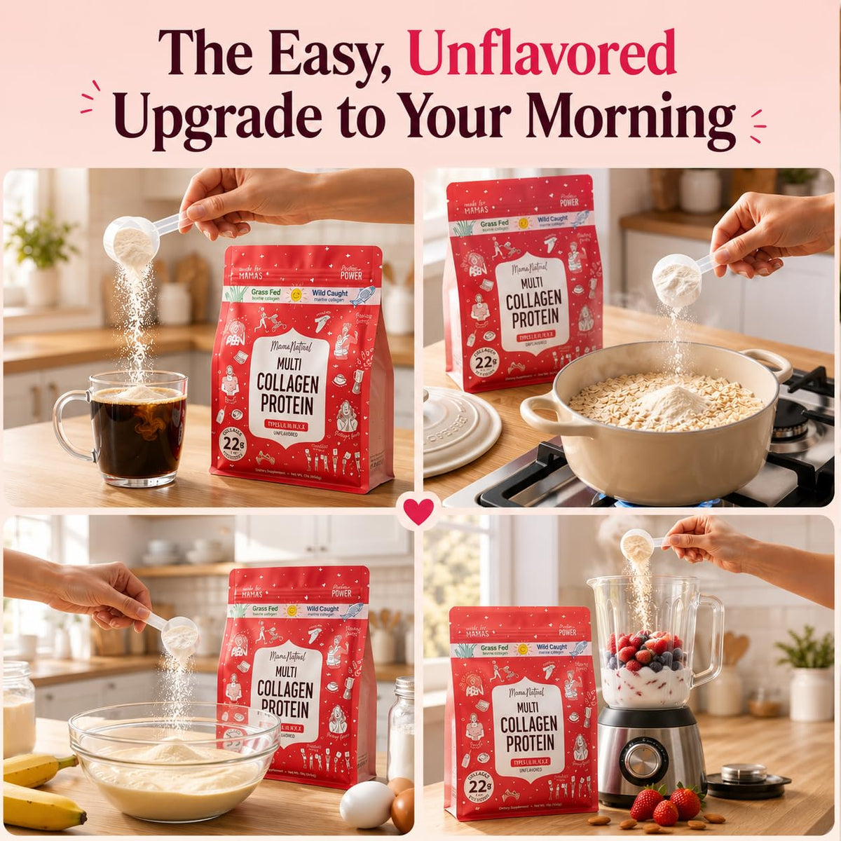 Unflavored Hydrolyzed Multi Collagen Protein Powder 16 Oz I908