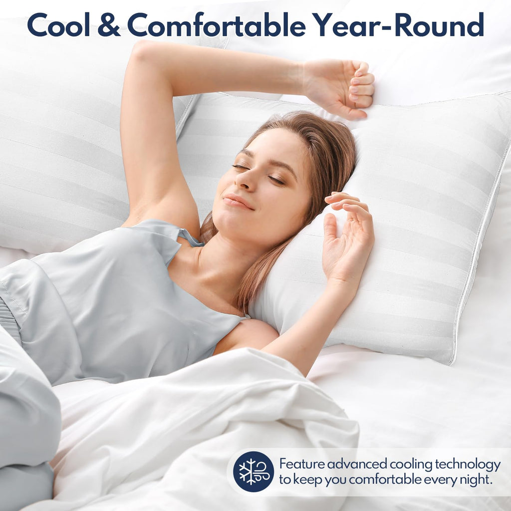 King Pillows Set of 2 Cooling Down Alternative Medium Firm T3880