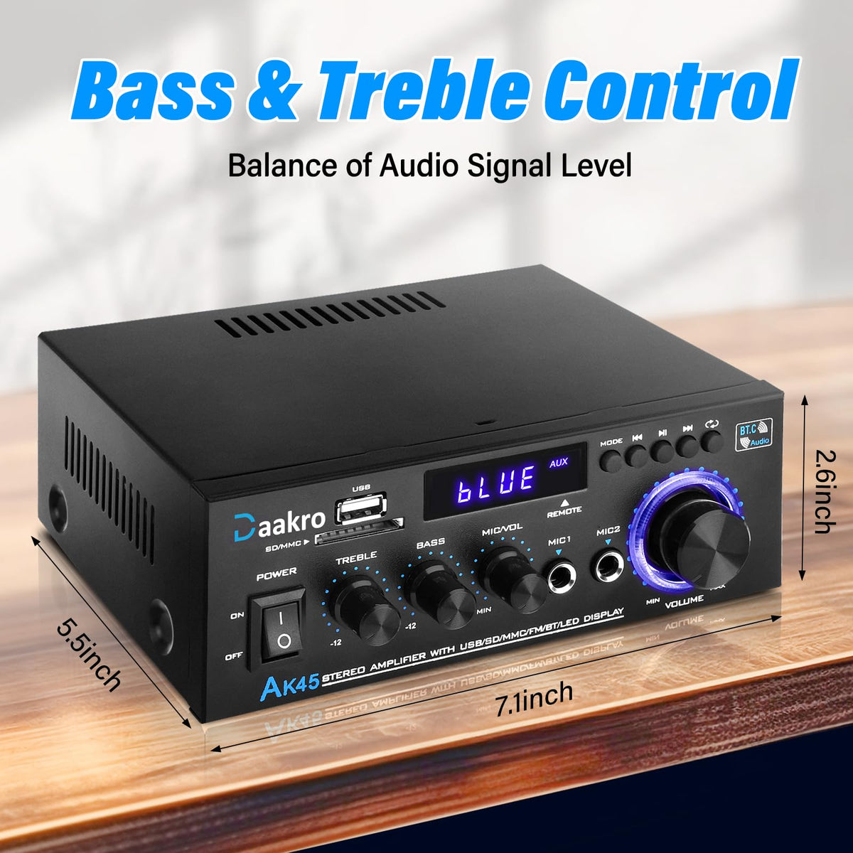 300W Bluetooth 5.1 Stereo Audio Amplifier B45611