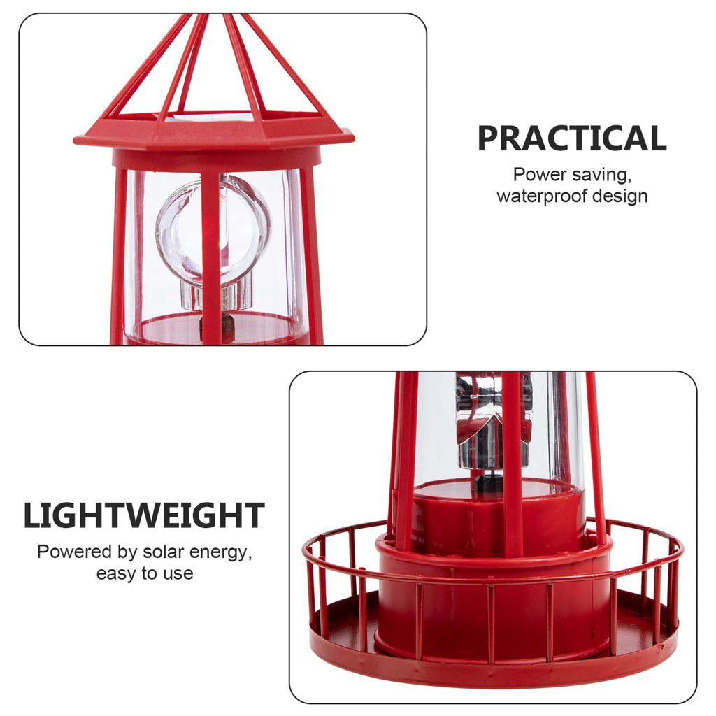 Solar Powered Lighthouse Iron Rotating Solar Light N1556