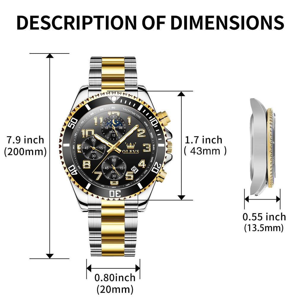 Mens Stainless Steel Waterproof Analog Watch X968539