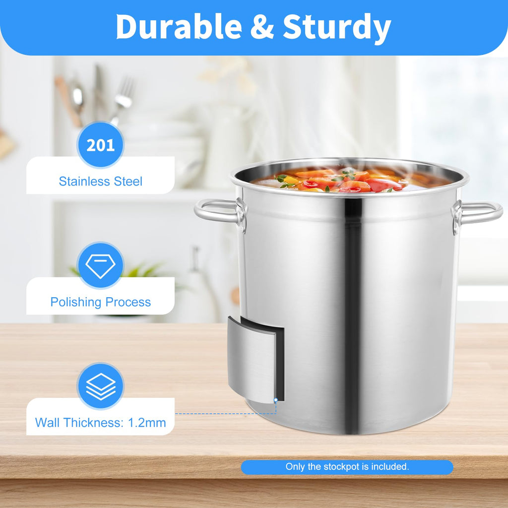 35L Stainless Steel Stockpot with Lid N627