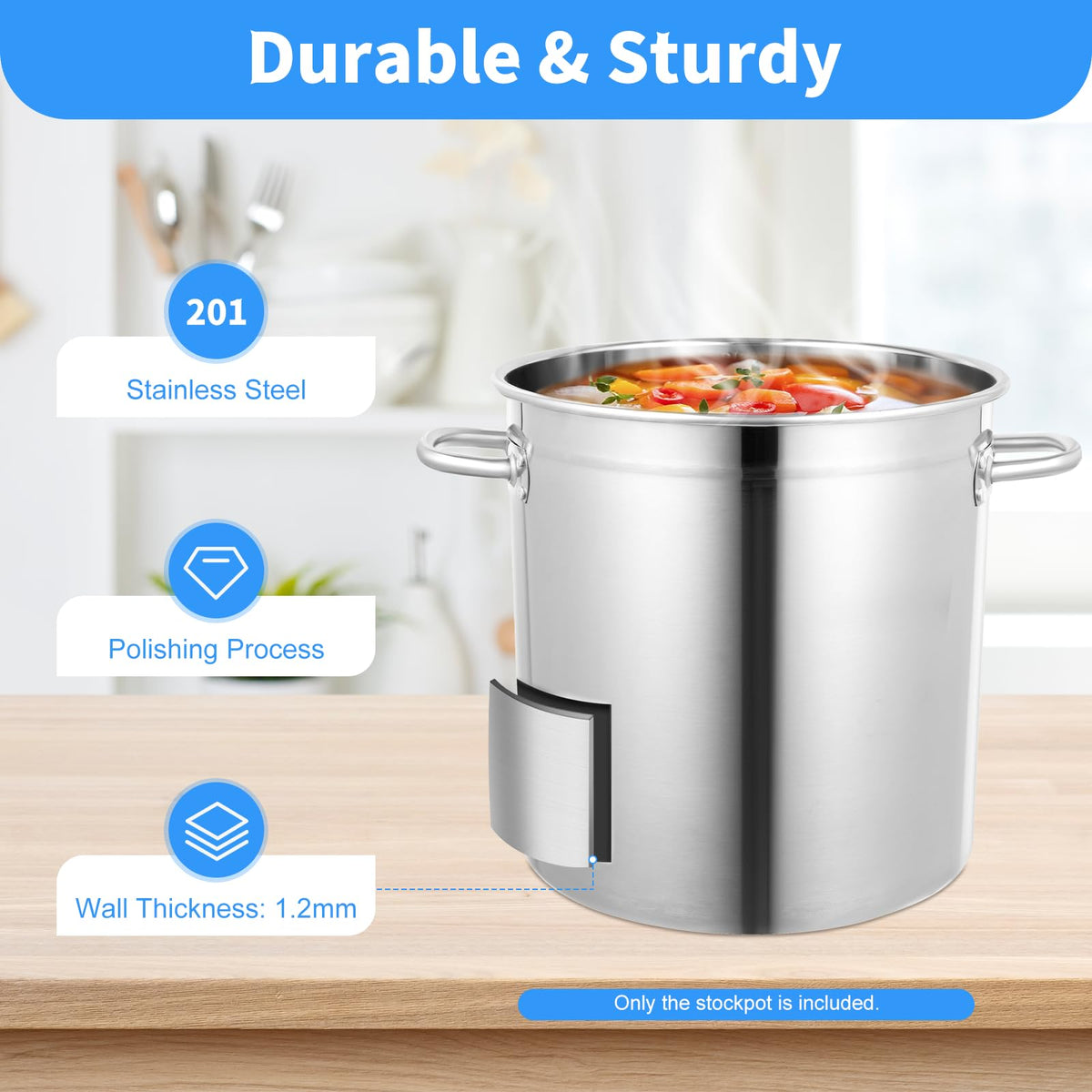 35L Stainless Steel Stockpot with Lid N627
