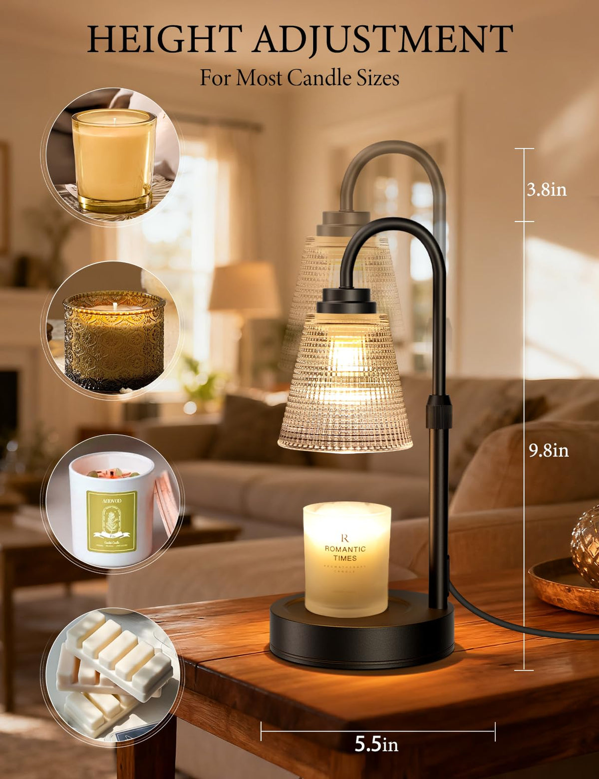 Dimmable Candle Warmer Lamp with Timer M718899