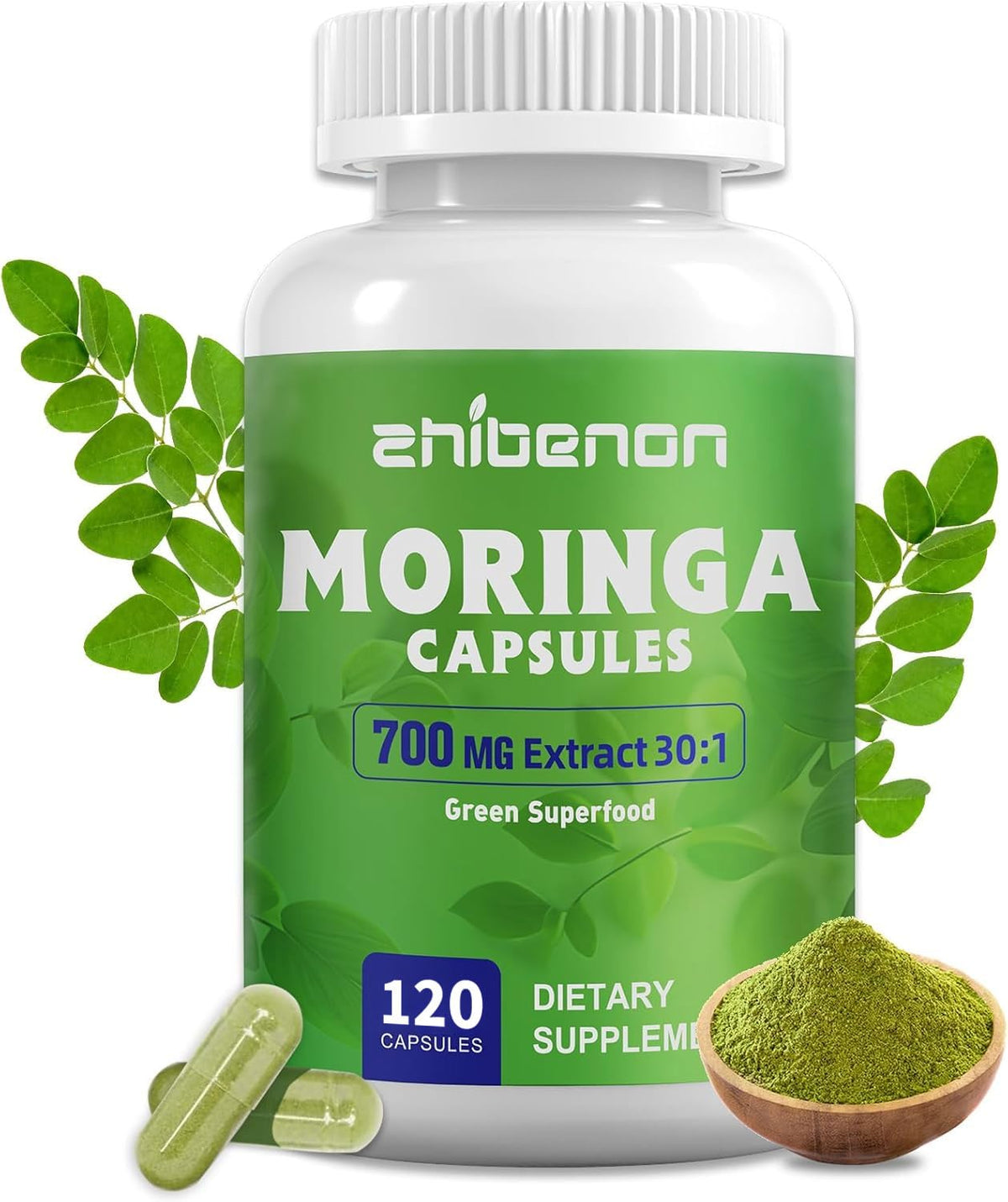 Moringa Oleifera Leaf Extract 120 Capsules 700 mg A42873
