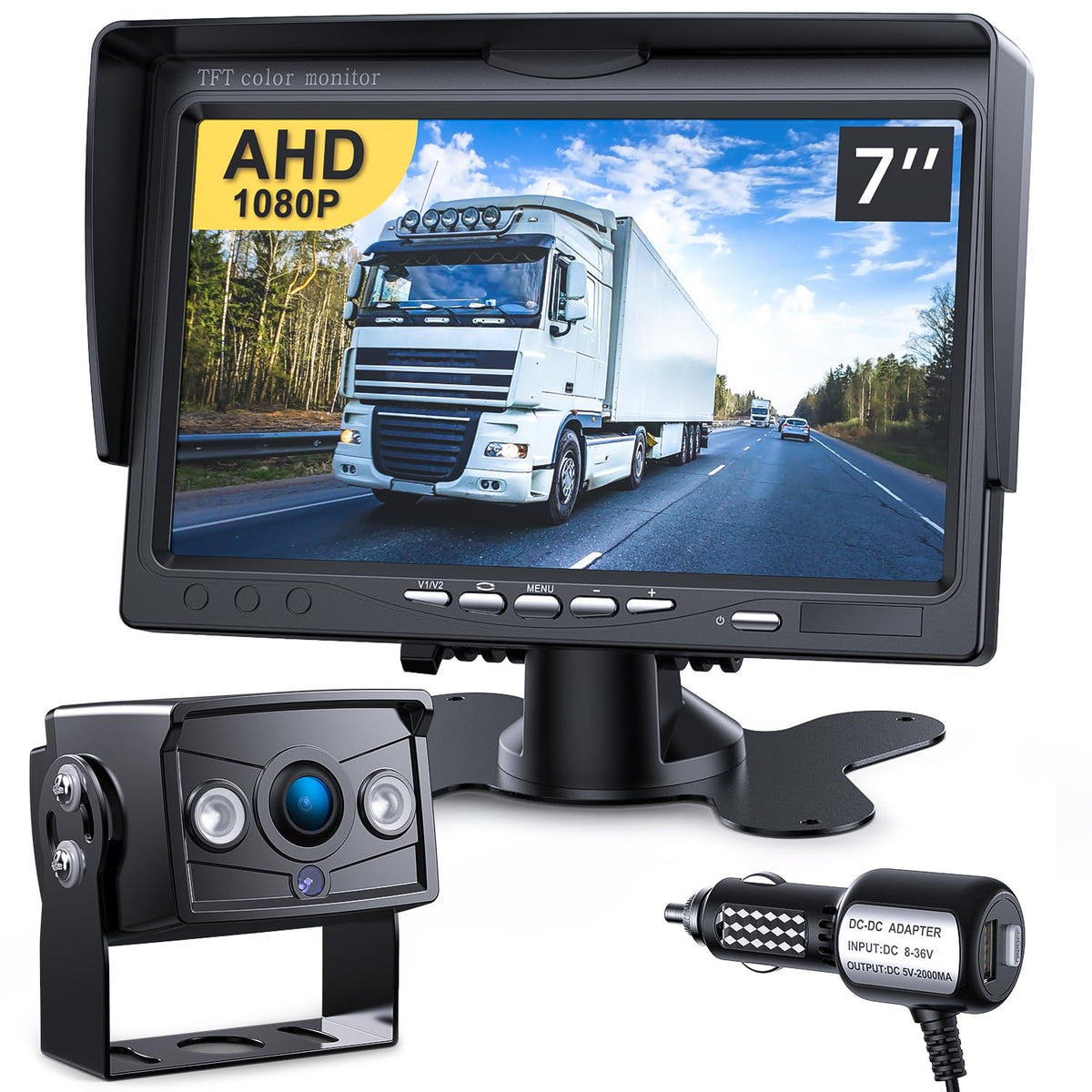 Wired RV Backup Camera with 7" 1080P IPS Monitor U492