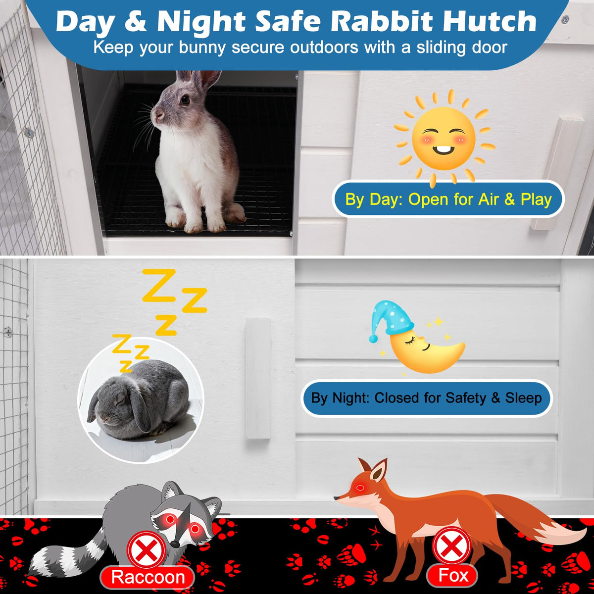 Indoor Outdoor Rabbit Cage with Weatherproof Roof O691273