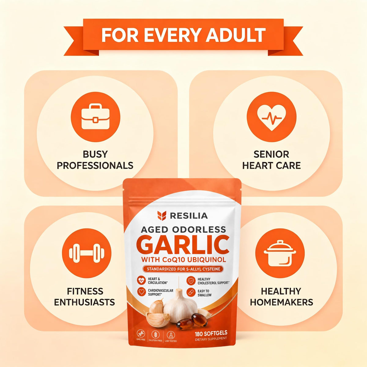 Aged Garlic Supplement 180 Softgels 1200mg A406006