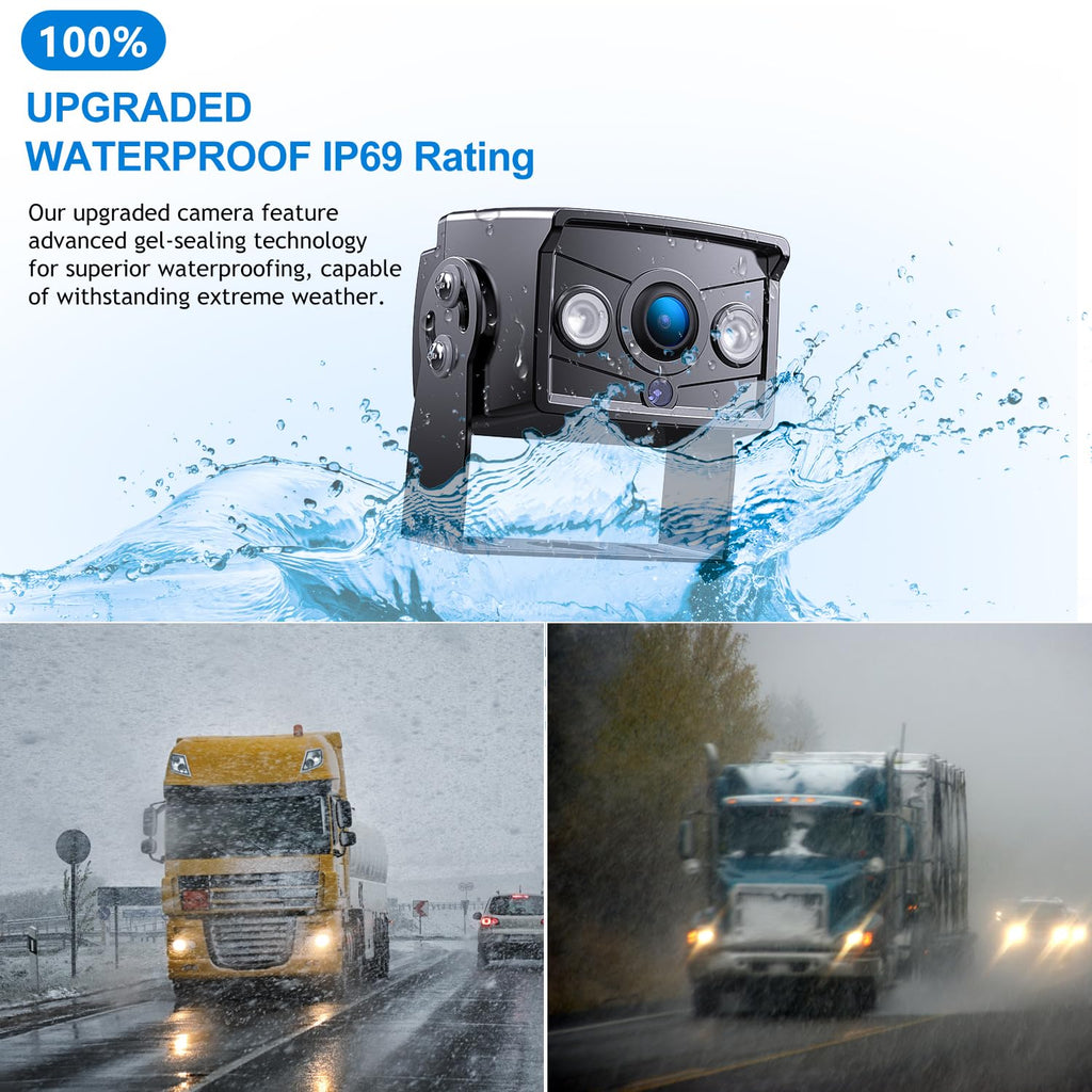 Wired RV Backup Camera with 7" 1080P IPS Monitor U492