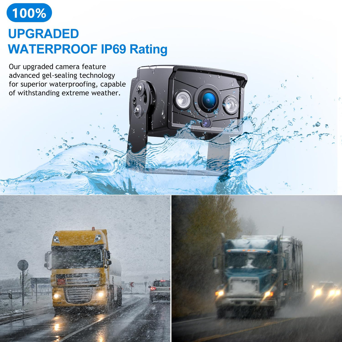 Wired RV Backup Camera with 7" 1080P IPS Monitor U492