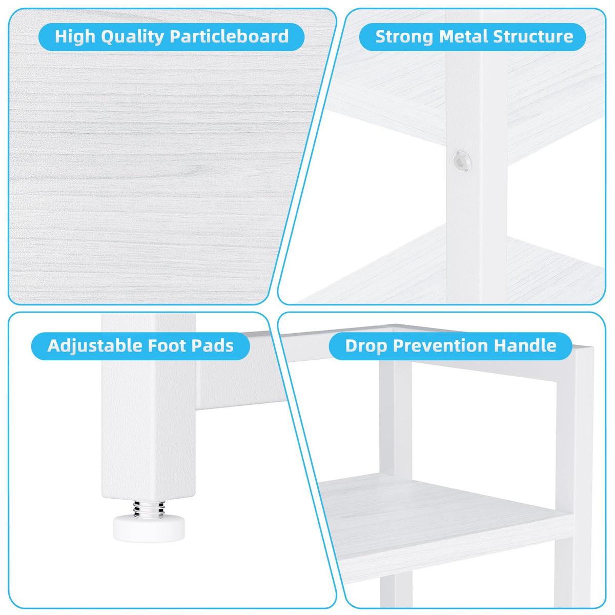 White Wood Desk Shelf with Drawer J351833