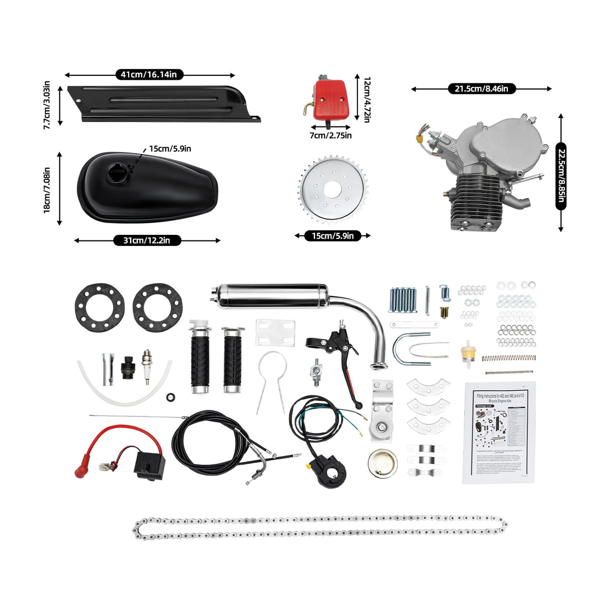 100cc 2 Stroke Bicycle Engine Motor Kit with 36 Tooth Sprocket E8163