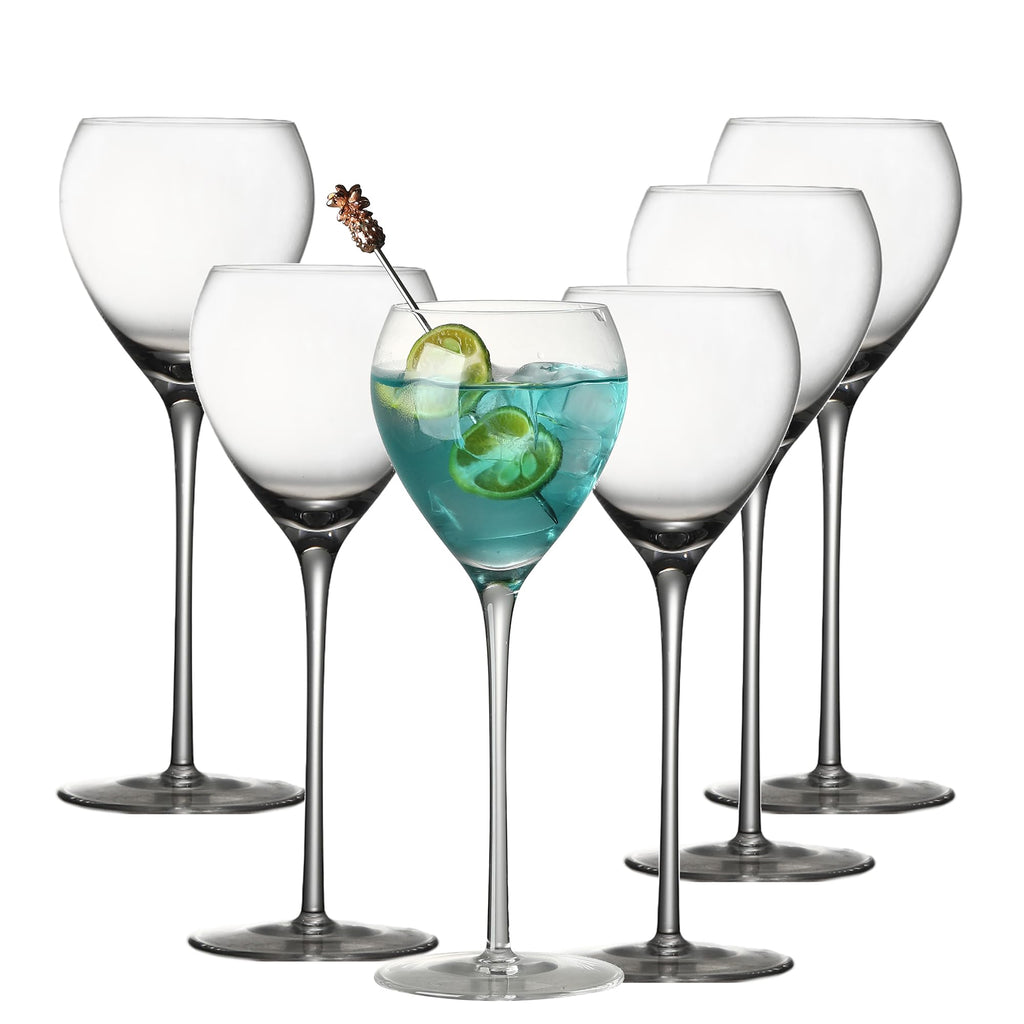 Hand Blown Crystal Cocktail Glasses Set of 6, 5.8Oz Clear A77342