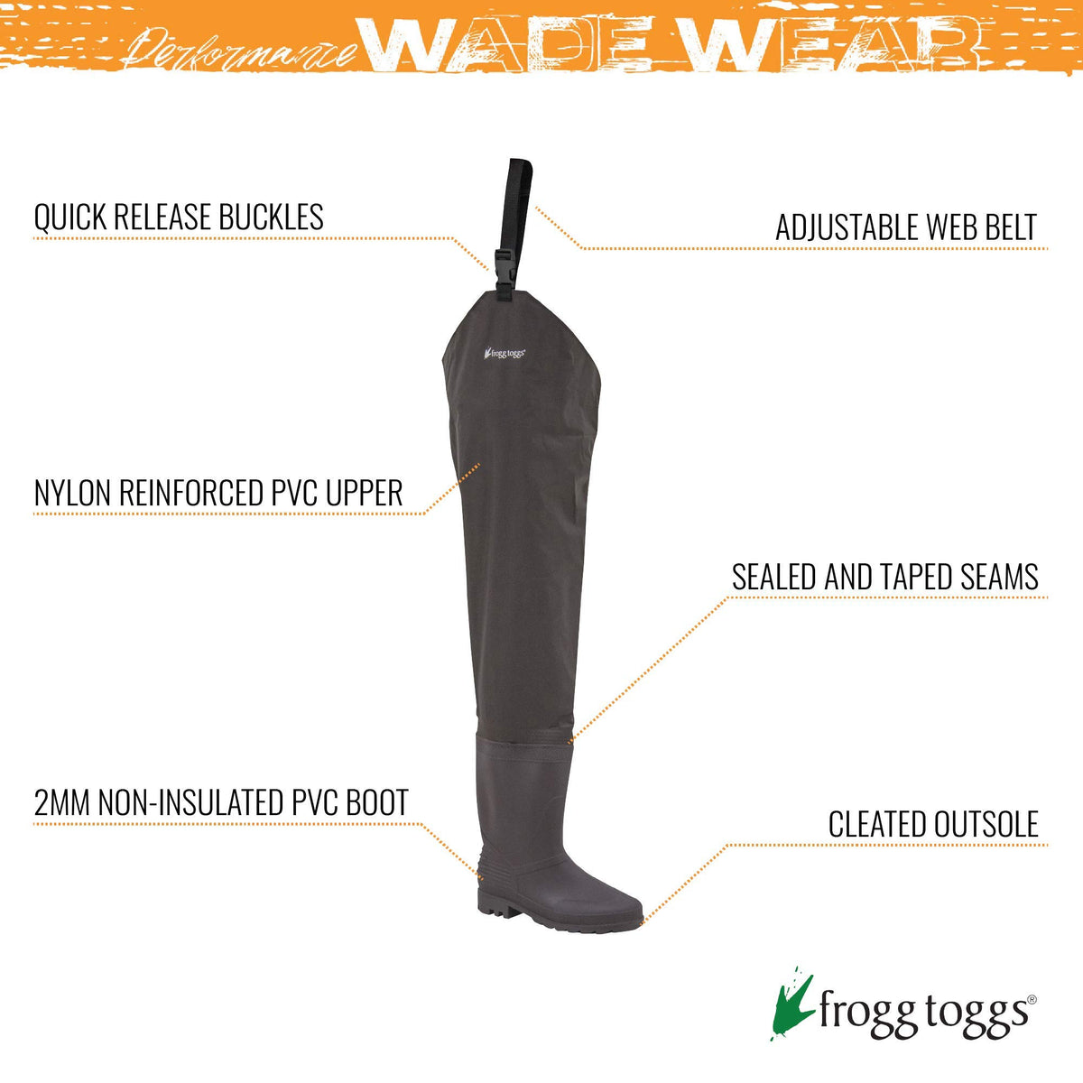 Waterproof PVC Fishing Bootfoot Hip Wader K64892
