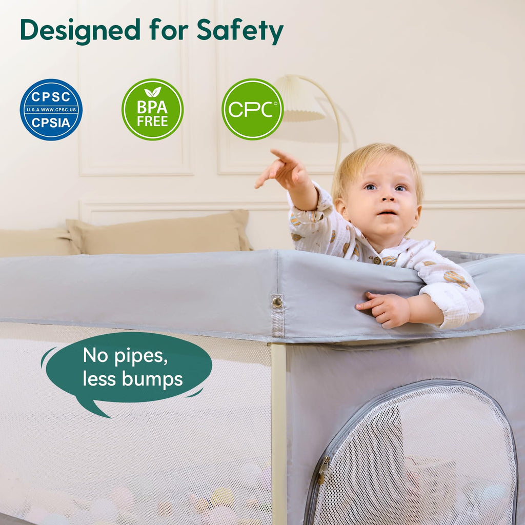 Foldable Baby Playpen with Mat U3951