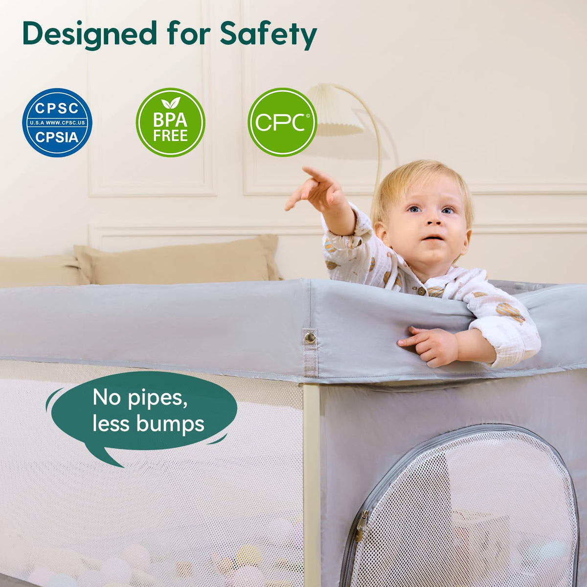 Foldable Baby Playpen with Mat U3951