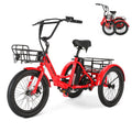 Electric Tricycle for Adults with Basket, Folding 3-Wheel Electric Bike with Removable Battery M85287