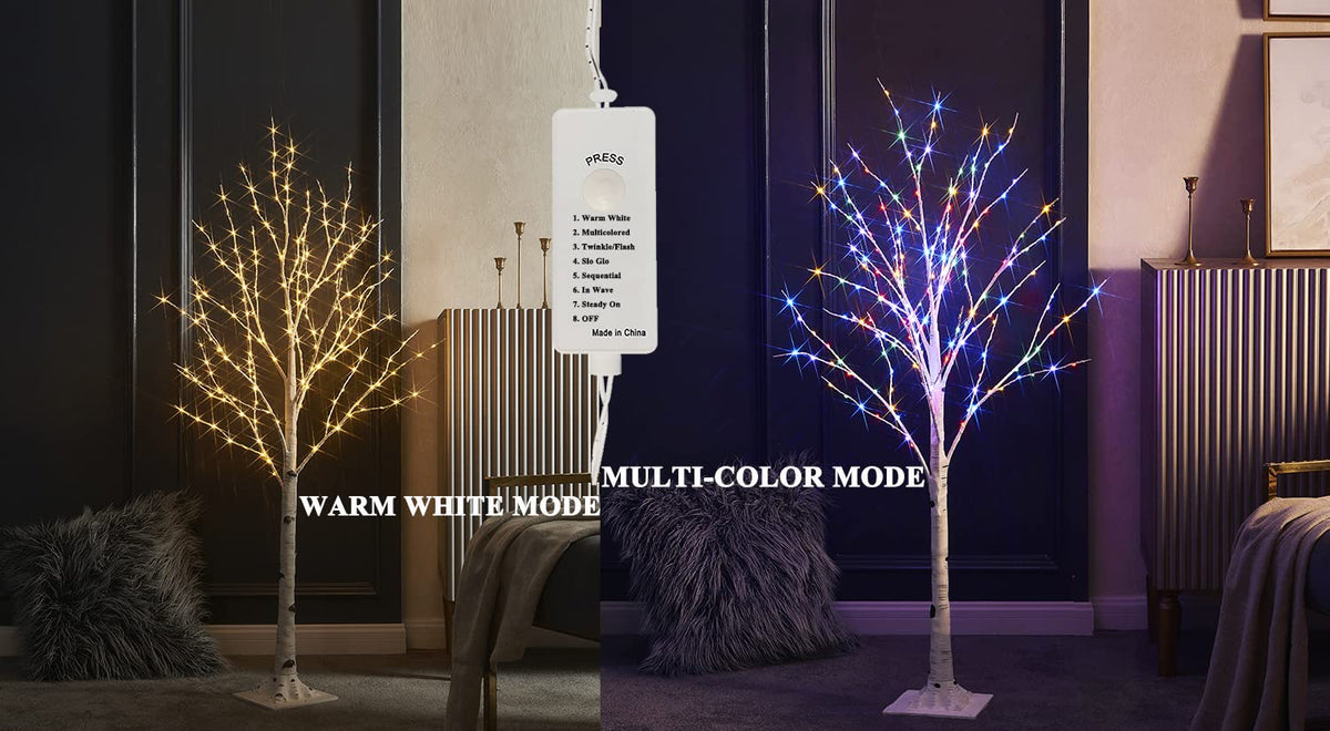 4FT Lighted Twig Birch Tree with 200 LED Lights Z6172