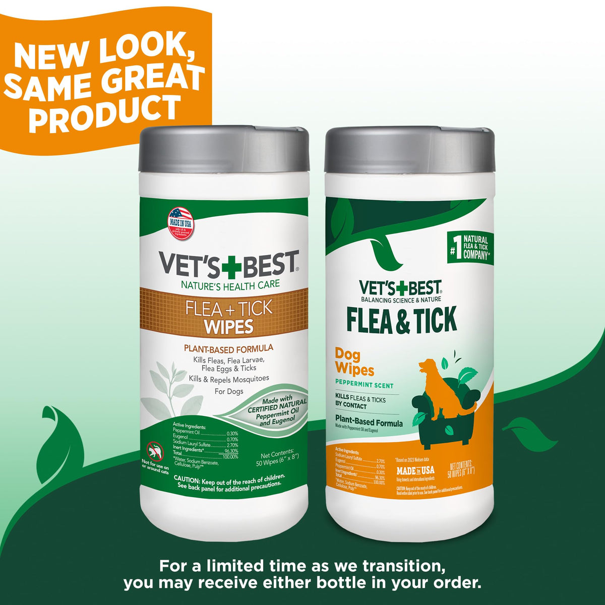 Plant-Based Flea & Tick Wipes 50 Count K53595