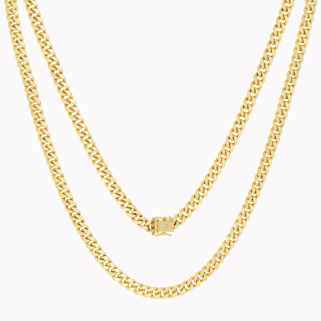 14k Yellow Gold Cuban Chain Necklace C6027