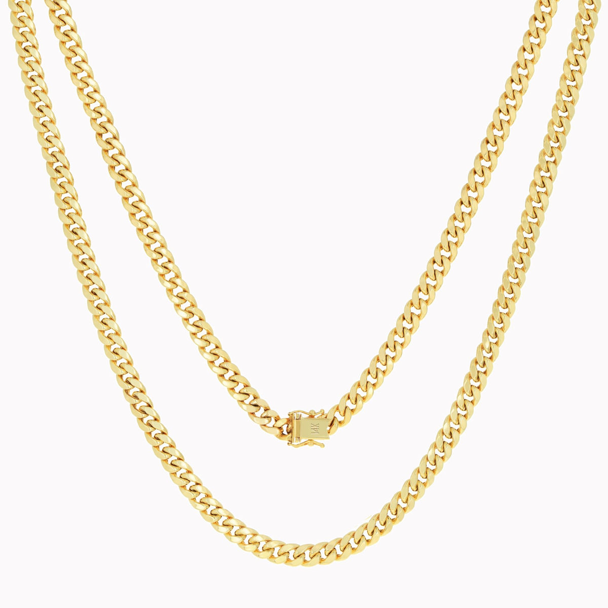 14k Yellow Gold Cuban Chain Necklace C6027