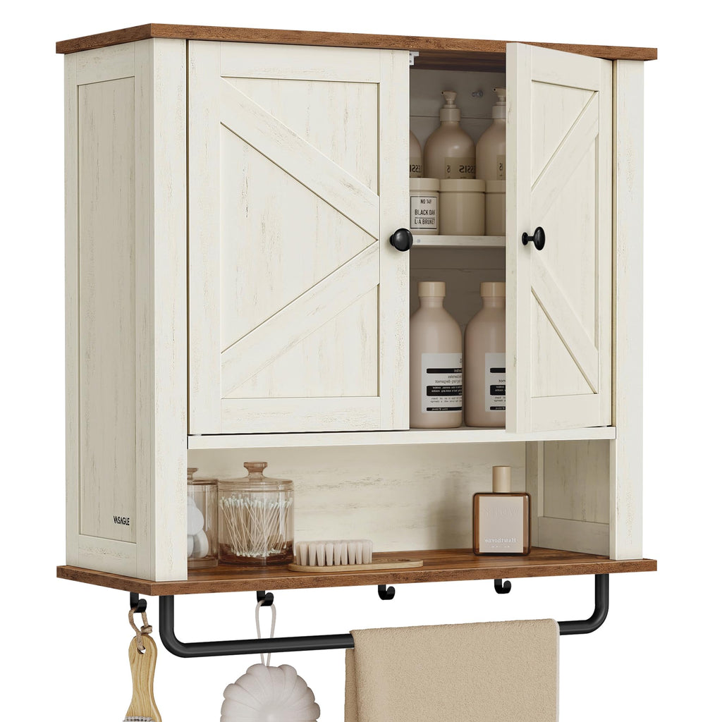 Wall-Mounted Bathroom Cabinet with Towel Bar Q15725
